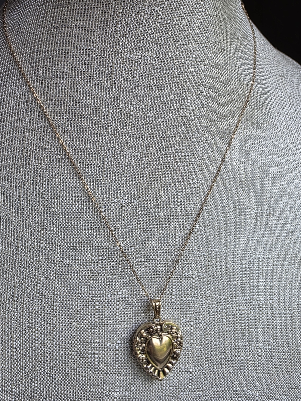 Exquisite Heirloom 14K Gold Overlay Krementz Chain & Ornate Victorian Repoussé H - Picture 2 of 9